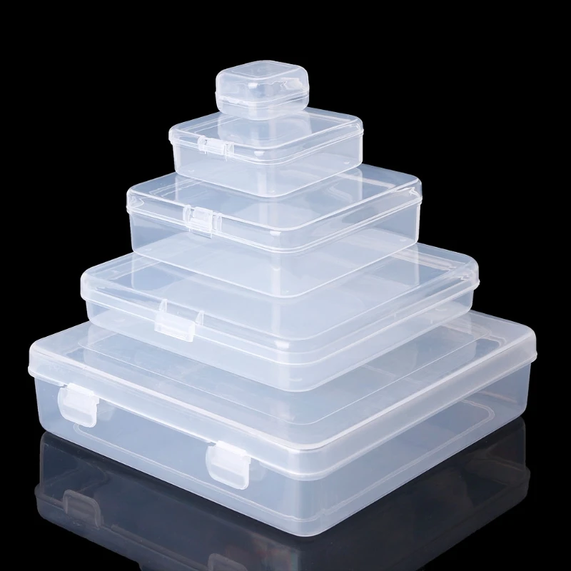 ריבוע פלסטיק שקוף תכשיטים אחסון קופסאות חרוזים קופסה של טבעת עגילים מקרה השרשרת ארגונית איפור השולחן קופסה . ' - ' . 0