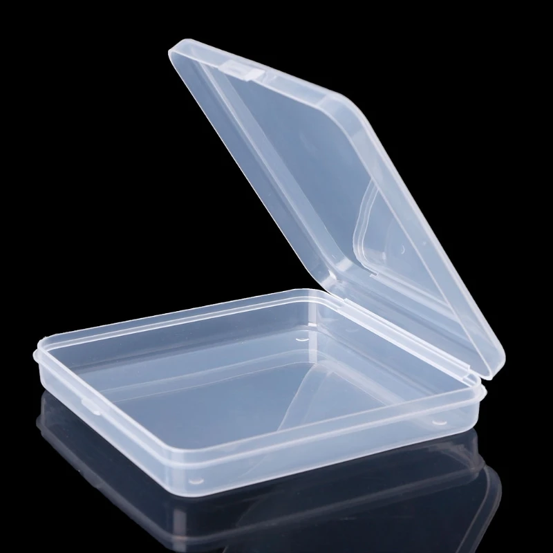 ריבוע פלסטיק שקוף תכשיטים אחסון קופסאות חרוזים קופסה של טבעת עגילים מקרה השרשרת ארגונית איפור השולחן קופסה . ' - ' . 4