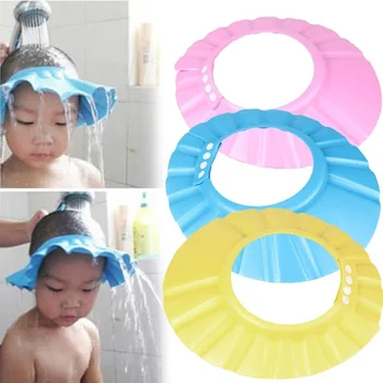 1pc תינוק רחצה כובע מתכוונן ילדים שמפו במקלחת כובע כובע תינוק אכפת לי אמבטיה הגנה מקלחת אביזרים шапочка для душа