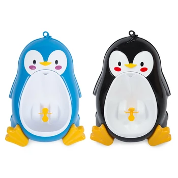 2 יח ' סיר מחיתולים פינגווין ילדים לעמוד אנכי המשתנה בנים פיפי של תינוק פעוט על הקיר כחול ושחור