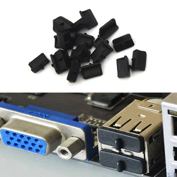 20Pcs/set פלסטיק רך יציאת USB Plug לכסות כובע צבע שחור נגד אבק שיגן על נקבה סוף