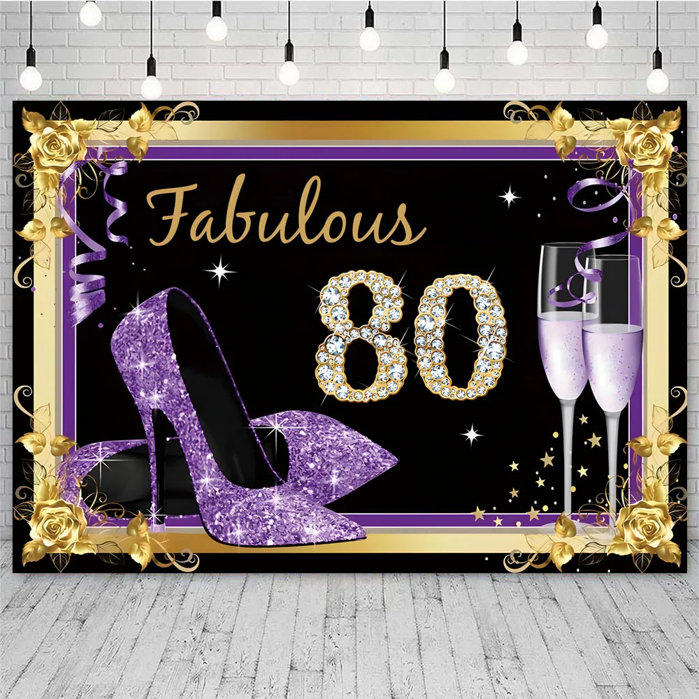ורוד-80 רקע על אישה גבר יום הולדת שמח. מסיבת בת 80, צילום רקע הגברת רוז זהב Photocall תמונת באנר . ' - ' . 1