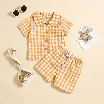 2pcs תינוק של קיץ בנים בנות בגדים סטים פיג ' מה מגדיר צבעוני הדפס שרוול קצר יחיד עם חזה חולצות+מכנסיים קצרים הפעוט תלבושות