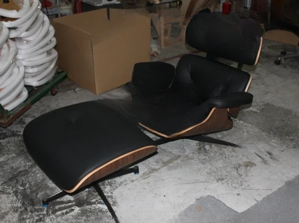 כיסא הטרקלין - שחור מיובא עור כיסא הטרקלין נוחות הכיסא פטריות הכיסא . ' - ' . 1