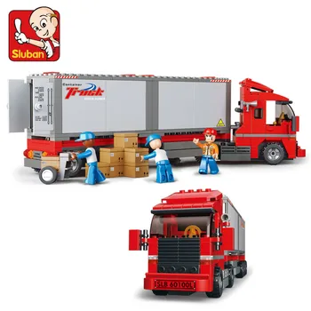 345Pcs עירוני משא אחסון משאית גדולה דגם המכונית אבני הבניין סטים העיר DIY תחביבים Brinquedos לבנים חינוך ילדים, צעצועים