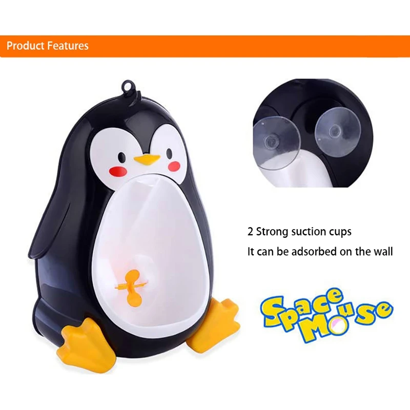 2 יח ' סיר מחיתולים פינגווין ילדים לעמוד אנכי המשתנה בנים פיפי של תינוק פעוט על הקיר כחול ושחור . ' - ' . 4