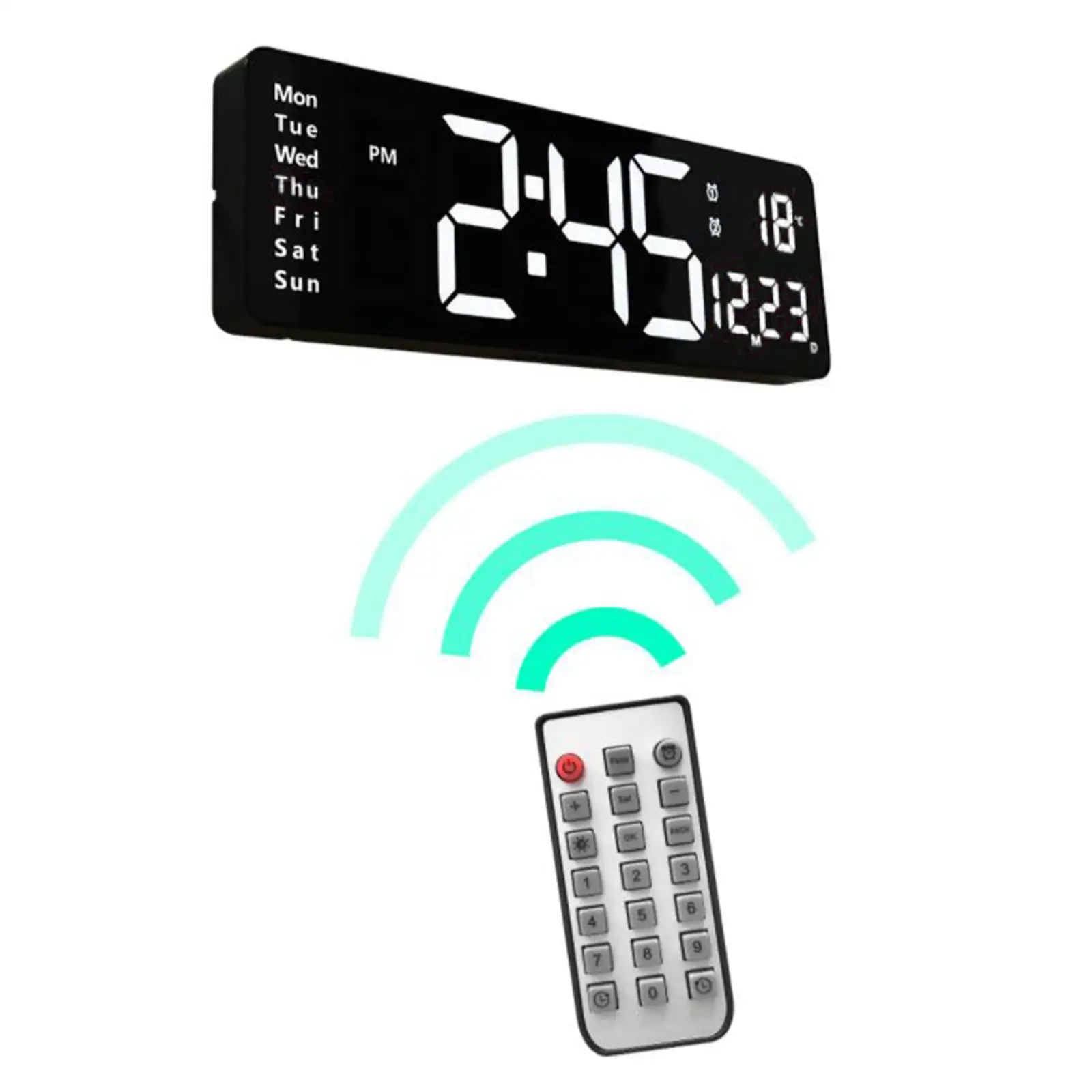 שעון קיר מודרני טמפרטורה תאריך עם לוח שעונים ללמוד עיצוב חדר . ' - ' . 2