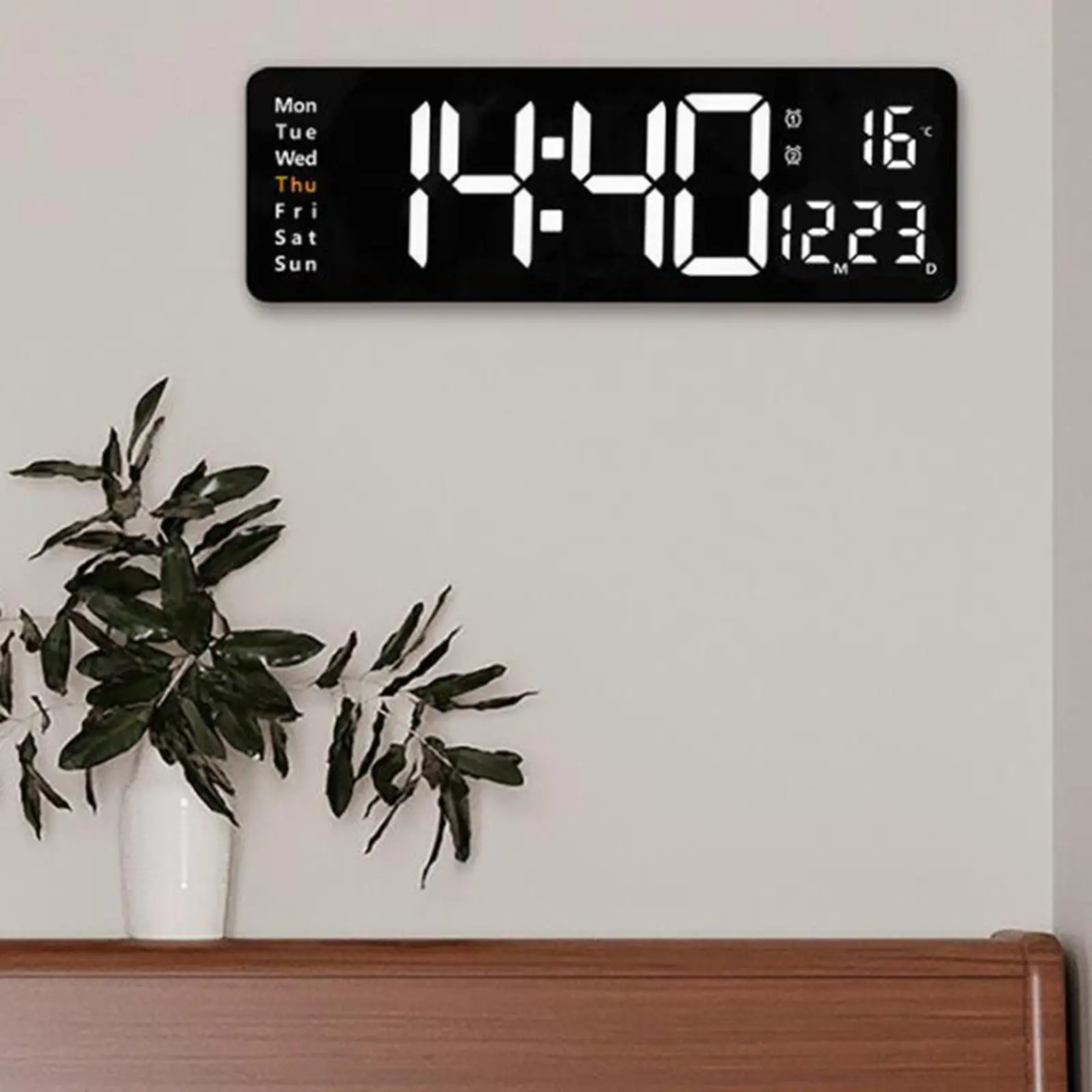 שעון קיר מודרני טמפרטורה תאריך עם לוח שעונים ללמוד עיצוב חדר . ' - ' . 4