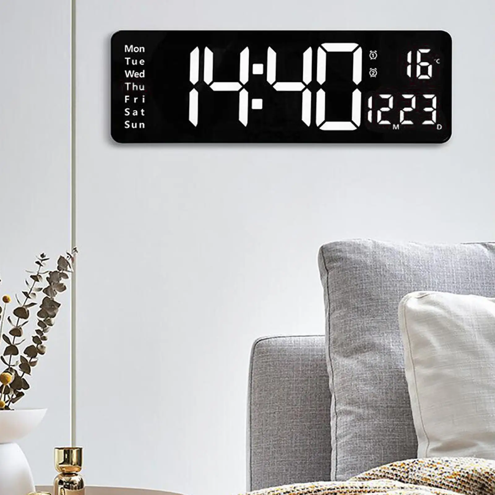 שעון קיר מודרני טמפרטורה תאריך עם לוח שעונים ללמוד עיצוב חדר . ' - ' . 5