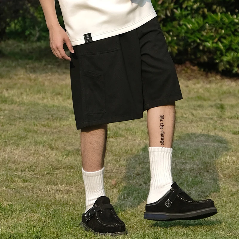 Mens קיץ יפנית קוריאנית אופנת רחוב Cityboy רופף אופנה מזדמן רחב הרגל המכנסיים זכר היפ הופ ספורט קצרים. . ' - ' . 2