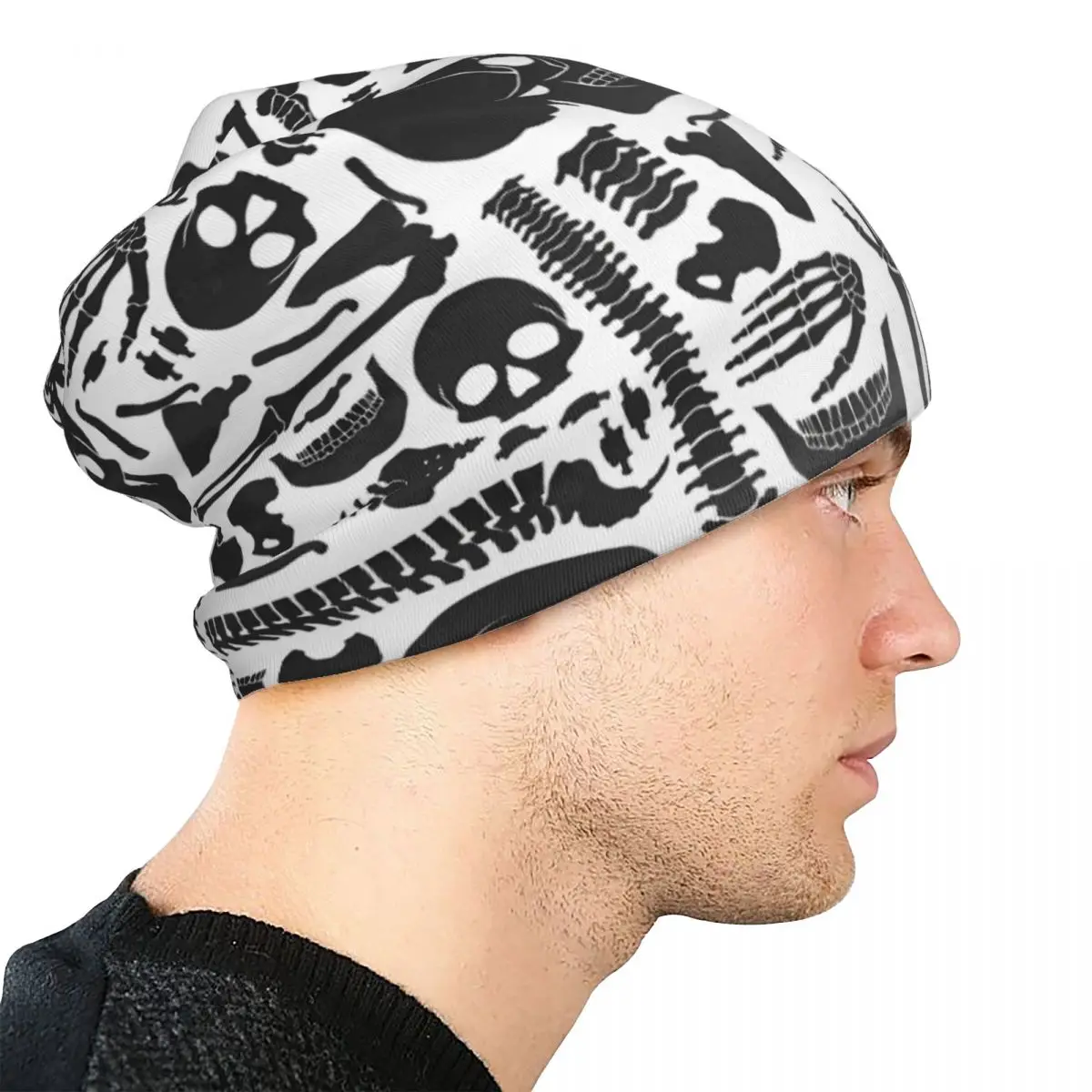 הגולגולת, שלד Skullies כובעים כובעי עצמות אדם רזה כובע סתיו אביב בונט כובעים גברים נשים שני המינים כובע סקי . ' - ' . 3