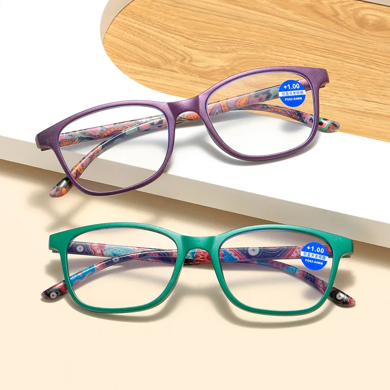 הסגנון החדש מודפס אור כחול חוסם משקפי קריאה נשים גברים זוקן ראייה משקפי Farsight משקפיים עם Diopter +1.0 עד +4.0 . ' - ' . 1