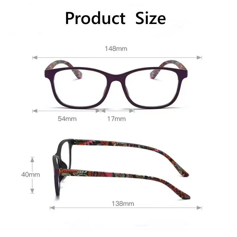 הסגנון החדש מודפס אור כחול חוסם משקפי קריאה נשים גברים זוקן ראייה משקפי Farsight משקפיים עם Diopter +1.0 עד +4.0 . ' - ' . 5