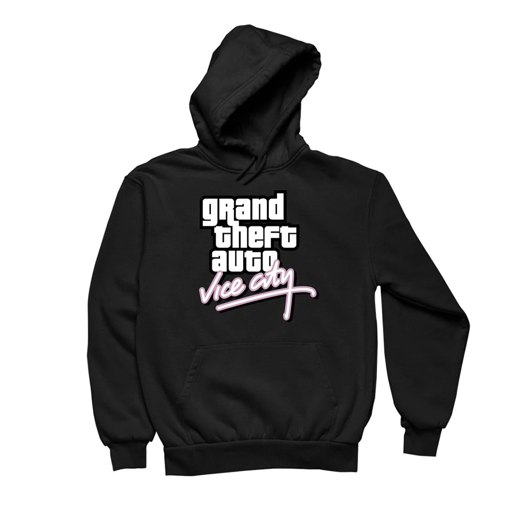 Grand Theft Auto Vice City קפוצ 'ונים GTA משחק הדפסה נשים גברים מזדמנים מנופחים חולצות קפוצ' ון Pullovers אימונית בגדי גברים . ' - ' . 0