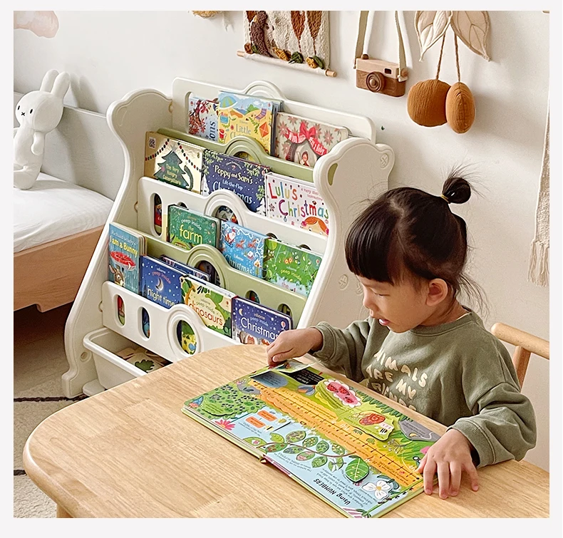 באיכות גבוהה פשוט צעצוע אחסון מדף הספרים של הילדים לארון מתלה אחסון multi-layer משק הבית. . ' - ' . 1