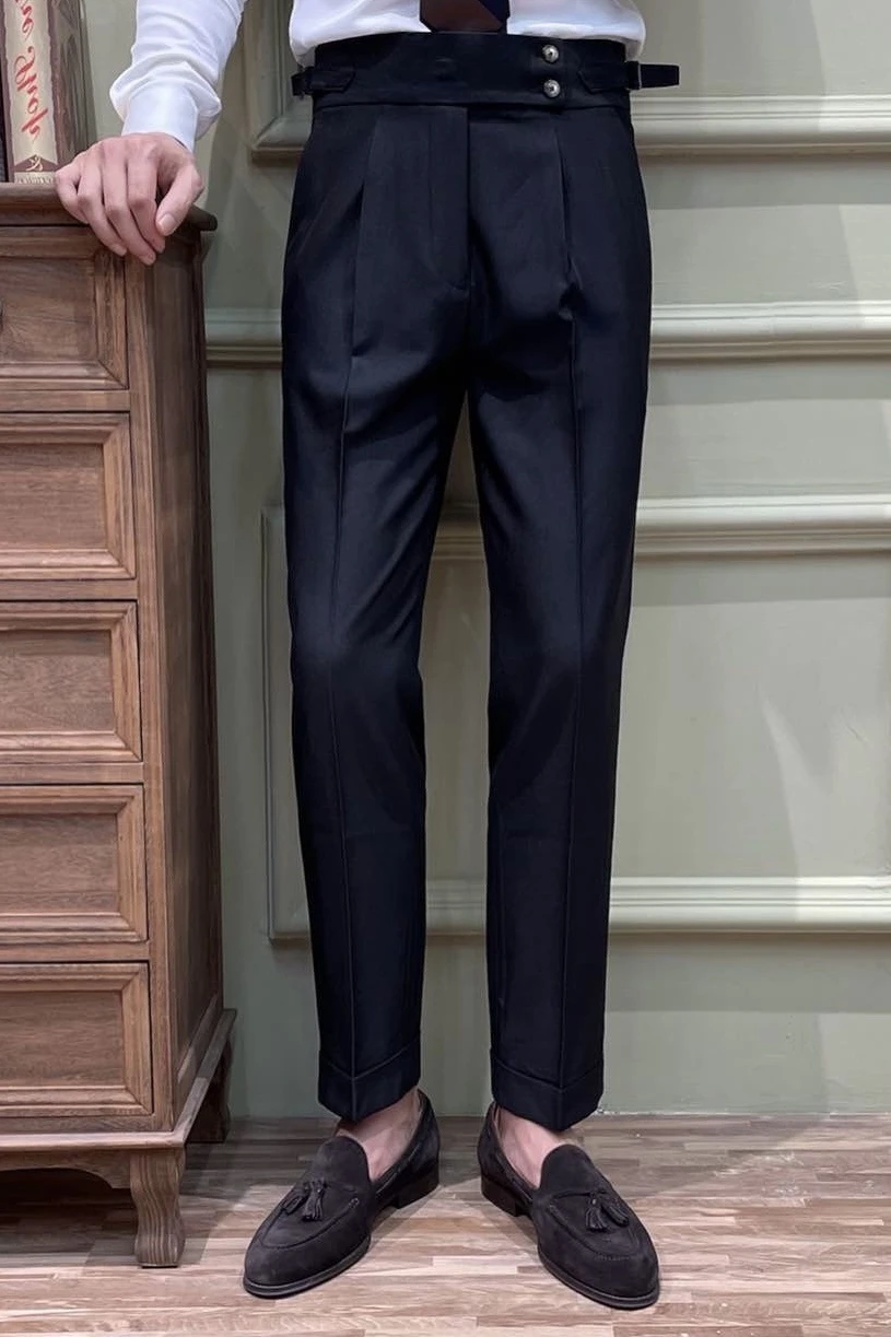 Mens חליפת מכנסיים באיכות גבוהה גברים מוצק צבע Slim Fit להתלבש מכנסיים Slim Fit משרד עסקים האביב והסתיו גברים מכנסיים T92 . ' - ' . 5