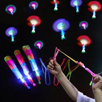 5/1 יח ' מדהים אור צעצוע חץ טילים מסוק צעצוע מעופף אור LED צעצועים כיף לחגוג מתנה גומי מעוט