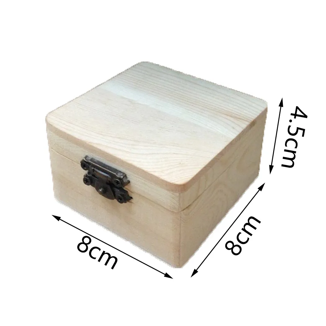 1pc תיבת אחסון מלאכה קופסא קופסא מתנה הביתה משק הבית ארגונית עץ 8*8*4.5 ס 