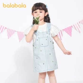 Balabala פעוטה שמלת קיץ סגנון הנסיכה לנשימה ג ' ינס Suspender השמלה
