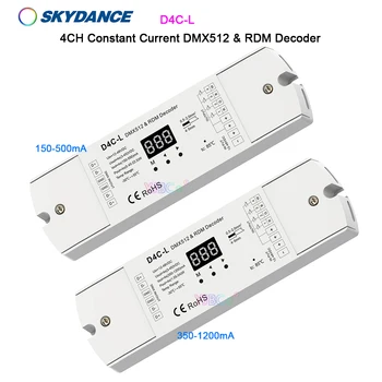 D4C-ל 4 ערוצים זרם קבוע DMX512&RDM מפענח 12V-48V 24V 4CH DMX דימר PWM המספרי להציג סמ 