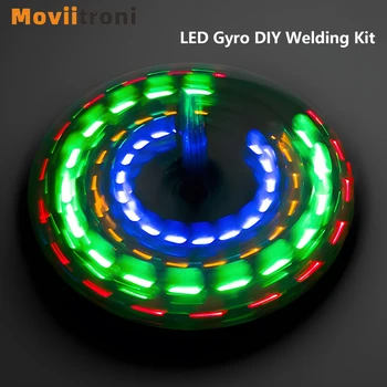 Diy אלקטרוניים LED Gyro ריתוך ערכת פנס מסתובב מוטבע רכיבים Diy אלקטרוניים, להלחים רכיב פרויקט(ללא סוללה)