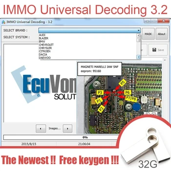 IMMO אוניברסלי פענוח 3.2 עם סדק חופשי המכונית תוכנת אבחון הקישור 32GB USB 2021 חם למכור EcuVonix 3.2 ללא הגבלה קראק