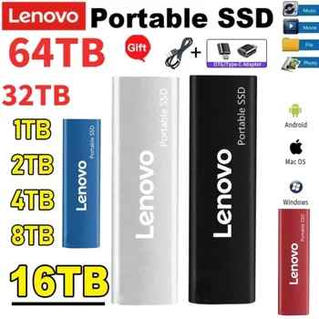 Lenovo המקורי כונן קשיח חיצוני 2TB SSD 1TB 64TB נייד חיצוני Ssd דיסק קשיח Solid-state דיסק קשיח למחשב נייד/Mac