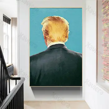 U. s. הנשיא דונלד טראמפ חזר להציג פוסטר נורדי קריקטורה אמנות קיר התמונה עיצוב הבית חדר שינה גדול גודל בד הציור קיר