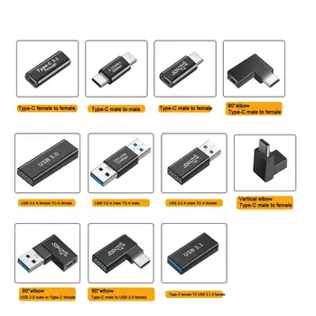 USB Type-C USB 3.0 זכר נקבה מתאם תקע ממיר USB-C אחראי סינכרון נתונים מתאם מסוג-C כבל מאריך חשמל Dc ג ' ק