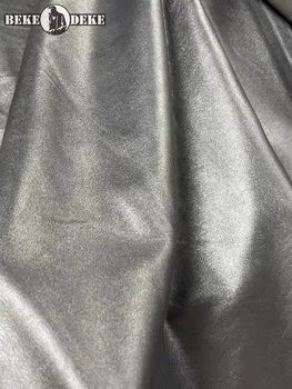 איטלקי שחור רך אמיתי בעור עגל בגד חומר עבה 0.6 מ 