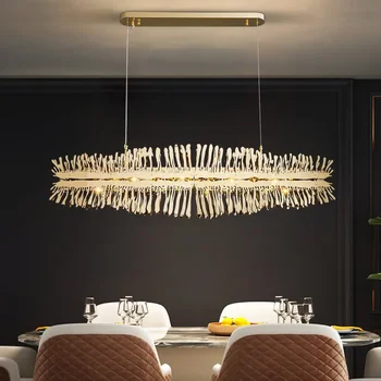 אמנות מודרנית עיצוב זהב נברשת עבור חדר האוכל מטבח יוקרתיים האי לתלות את המנורה יצירתיים חדשים בבית Dececor Led תאורה