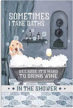 אנגלית סטר לפעמים אני עושה אמבטיות כלבים פוסטר, מצחיק, אוהב חיות מתנות ליום האם, יום האב רטרו מתכת