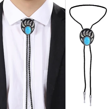 בולו עניבה לגברים בצבע טורקיז קאובוי עניבה Rustics השרשרת תחפושות ואביזרים עבור נשים וינטאג ' בולו קשרים הצוואר Dropship