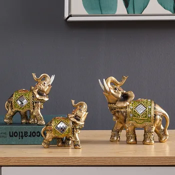 בסגנון אירופאי שרף מלאכת פיל הבית החדש אספקה שלושה פילים יצירתי תוספות קישוט קישוטים פיל