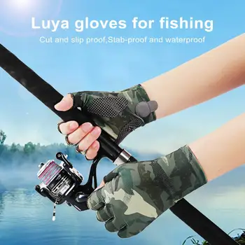 דיג אביזרים שמש כפפות דיג קיאקים טיולים Upf 50 אצבעות הגנת Uv כפפות לגברים, נשים לנשימה