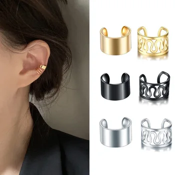 האופנה טיטניום פלדה אוזן קליפ עגילים לנשים U בצורת יחיד האוזן קליפים בלי עגילים תכשיטי נירוסטה
