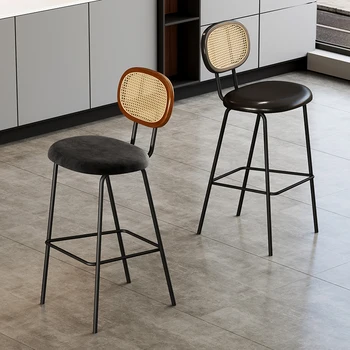הנורדית המודרנית בר כיסאות קש הסלון חיצונית דלפק המטבח כסאות בר יוקרתיים עיצוב גובה Barkrukken רהיטים SR50BC