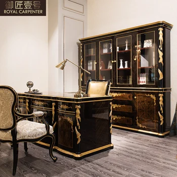 הרהיטים בסלון גדול מעץ מלא שולחן משק הבית יוקרה אירופית הבוס השולחן השולחן צרפתית זהב הנשיא השולחן