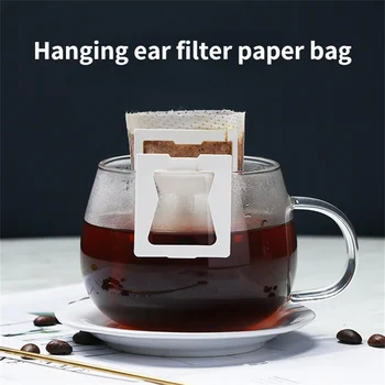 חבילת חד פעמי קפה Fliter שקיות נייד תלוי האוזן StyleCoffee מסננים ידידותי לסביבה שקית נייר על קפה אספרסו