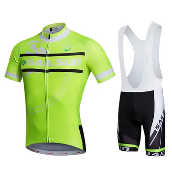 חם מפרש שמש, אנשים ירוקים אופניים ג ' רזי או רכיבה על אופניים קצרים סינר Pro MTB בגדים קבוצת גברים יוקרתי אופניים ספורט העליון ללבוש.