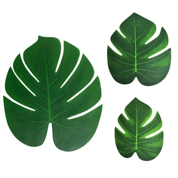 ירוק מלאכותי סימולציה עלים הוואי שולחן קיר בלונים תמרים ללא עצמות סימולציה צב עלים