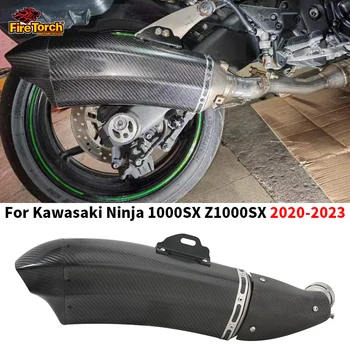 להחליק על קוואסאקי Ninja1000SX Z1000SX 2020 2021 2022 2023 אופנוע לברוח פליטה סיבי פחמן פליטה באמצע הקישור צינור