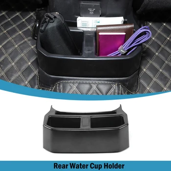 מסוף רכוב אחורי מים מחזיקי כוסות משקה ארגונית עבור ג 'יפ רנגלר JL 2018-2024 גלדיאטור ג' יי. טי 2020-2024 הפנים המכונית שחור.