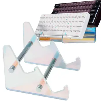 מקלדת דוכן תצוגה צבעונית מקלדת שולחן אקריליק תמיכה לעמוד לחיסכון במקום מקלדת מתלה לאחסון נייד מקלדת