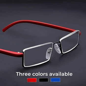 מתכת אנטי-אור כחול משקפי קריאה קשישים חצי מסגרת זוקן ראייה משקפיים TR90 שאינם מעוותים בהבחנה גבוהה עד ראייה משקפיים