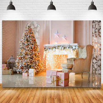 נושא חג מולד רקעים לצילום עצים בחורף הרצפה מתנה לתינוק שזה עתה נולד מסיבה Photocall צילום דיוקן בסטודיו תפאורות