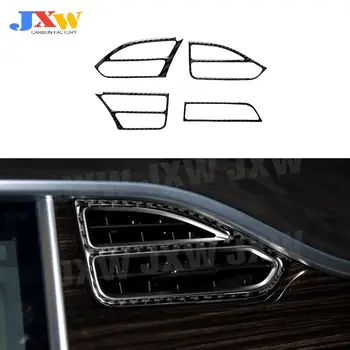 סיבי פחמן לקצץ פנים במרכז הקונסולה אוורור, דפוס מדבקות כיסוי מדבקה טסלה, מודל X 2014-2019 רכב סטיילינג
