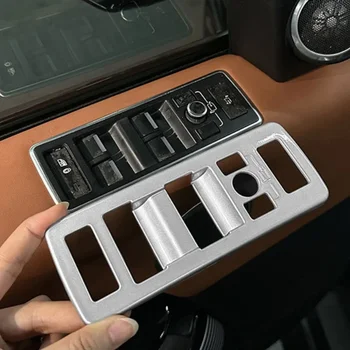 עבור לנד רובר ריינג ' רובר ווג 2013-2017 ABS כסף לחלון המכונית להרים את הכפתור מסגרת הכיסוי לקצץ מדבקה אביזרי רכב