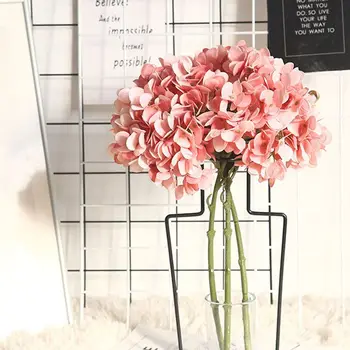 עיצוב הבית הזר סלון החתונה המפלגה קישוט החדר אדמונית הידראנגאה פרחים מלאכותיים מזויפים פרח