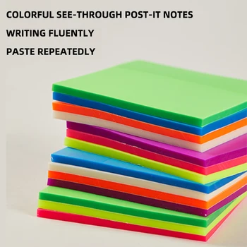 צ ' ן לין 50 גיליונות צבעוניים שקופים מחמד Memo Pad פורסם דביק הערות המתכנן מדבקה פנקס רשימות ציוד לבית הספר